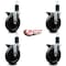 Service Caster 6'' Phenolic Swivel 1-5/8'' Expanding Stem Caster Set with Brake, 4PK SCC-EX20S615-PHS-PLB-158-4 - alternate 3